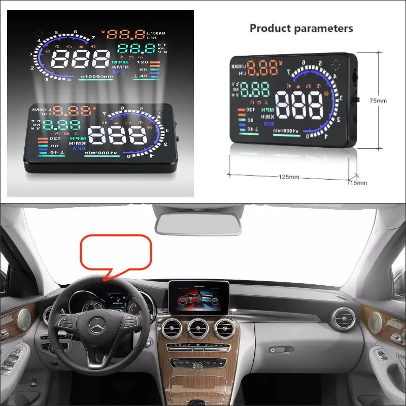 Автомобильный HUD Дисплей для Mercedes Benz C/E/CLA класс 2015 2016 отражающий лобовое стекло