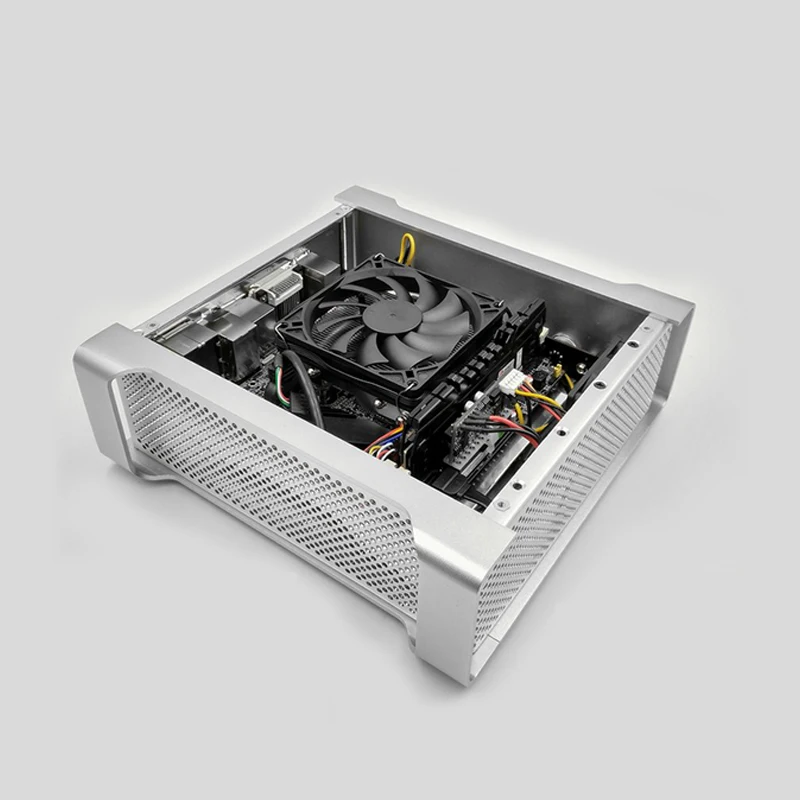 Полностью алюминиевый ITX мини-шасси настольный компьютер HTPC гостиная модный