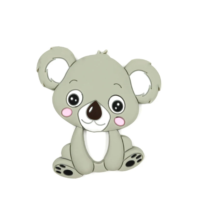 koala 2 Силиконовая подвеска, 1 шт., детская игрушка для прорезывания зубов, модное ювелирное изделие, енот, шарм, Gameboy, прорезыватель, пищевая игрушка, жевательные бусины, BPA бесплатно - Окраска металла: koala 2