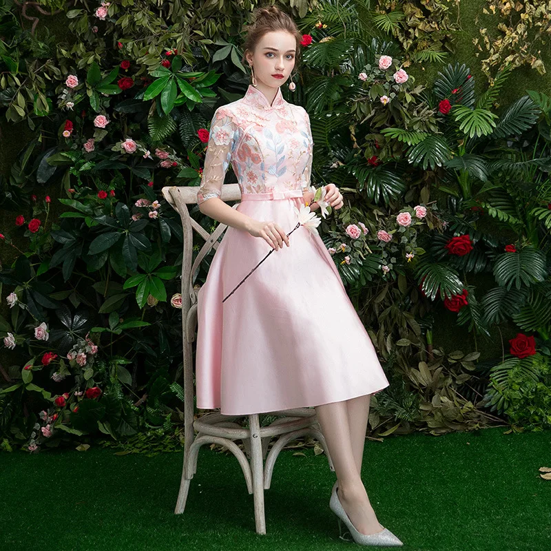 2019 цвет Элегантное длинное шифоновое платье для подружки невесты Vestido da dama de honra