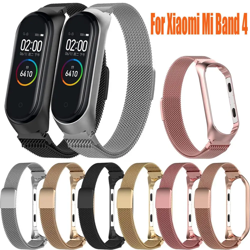 Магнитный ремешок для часов Milanese из нержавеющей стали Xiaomi Mi Band 4 Смарт часы