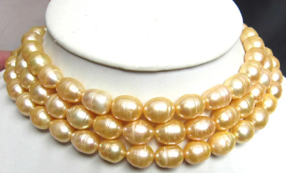 elegant 9-10mm south sea gold natural pearl necklace 50inch 14k | Украшения и аксессуары