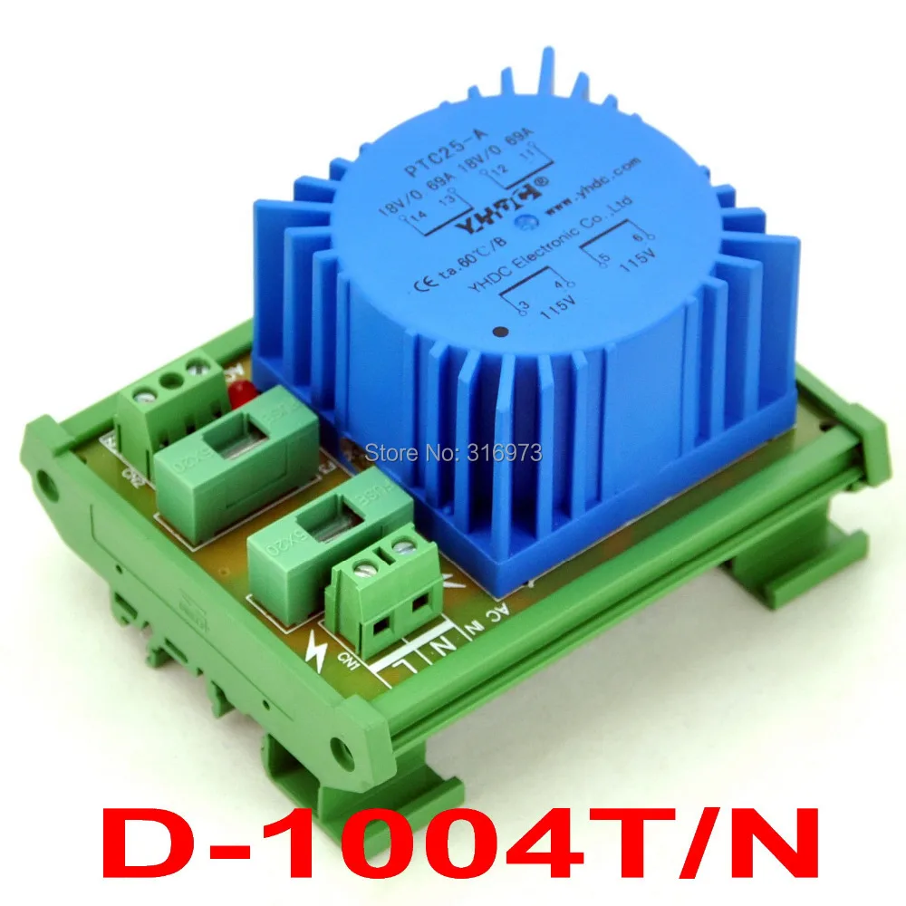 

P 115VAC, S 18VAC, 25VA DIN Rail Mount тороидальный модуль трансформатора мощности.