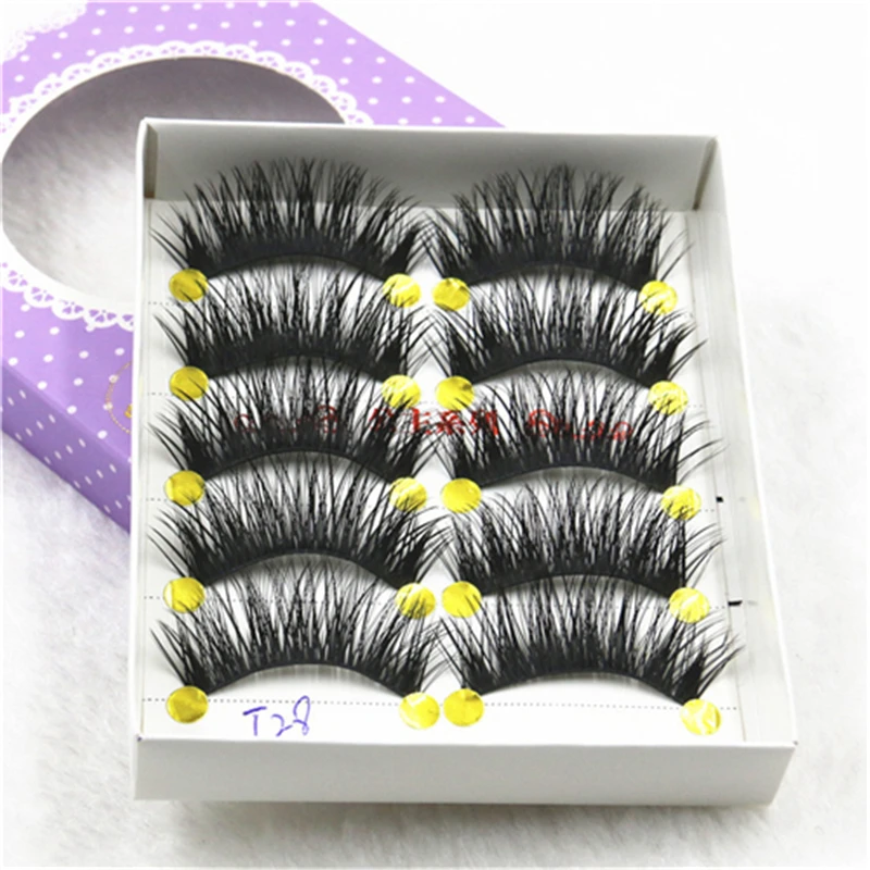5 Pairs New Fashion False Eyelashes High Quality Eyelash Long 1 Box Fake 4*1.3cm Full Band Hot Sale | Красота и здоровье