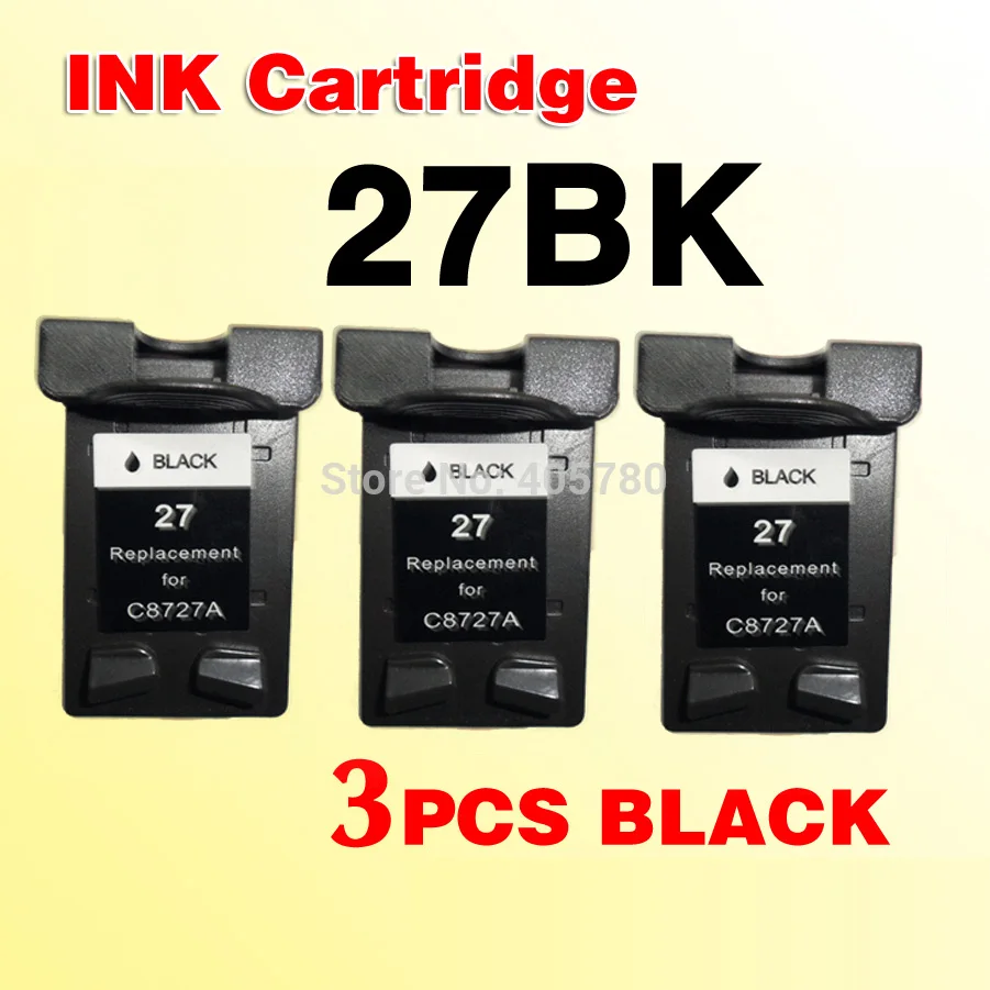 Черные чернильные картриджи 3x совместимые с 27 C8727A Deskjet 450 450CI 5550 3420 3520 3550 3650 3740 |