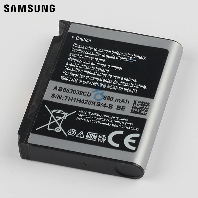Оригинальный запасной аккумулятор Samsung AB653039CC для U900 U808E F609 E958 E950 U908E аутентичный