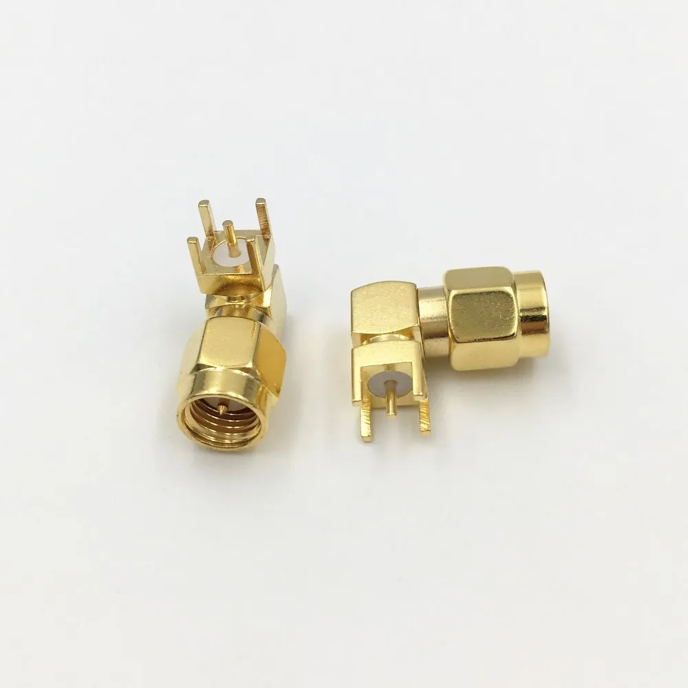 20Pcs Brass SMA Male Plug Right Angle 90 Degree Solder PC Board PCB Mount Coaxial Connector | Обустройство дома