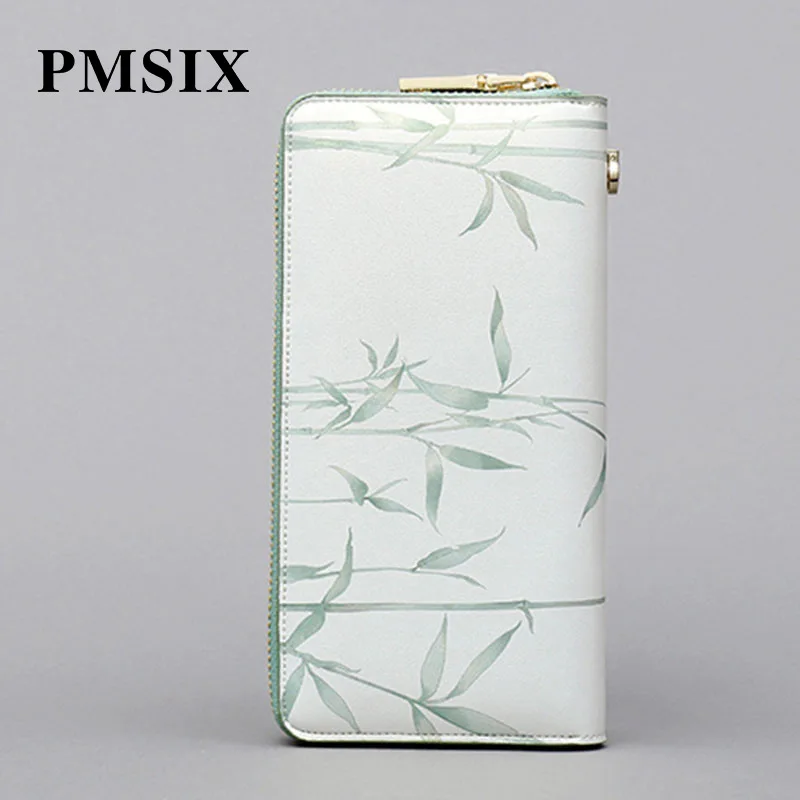 PMSIX модные клатчи сумки с цветочным принтом кошелек для женщин кожаный
