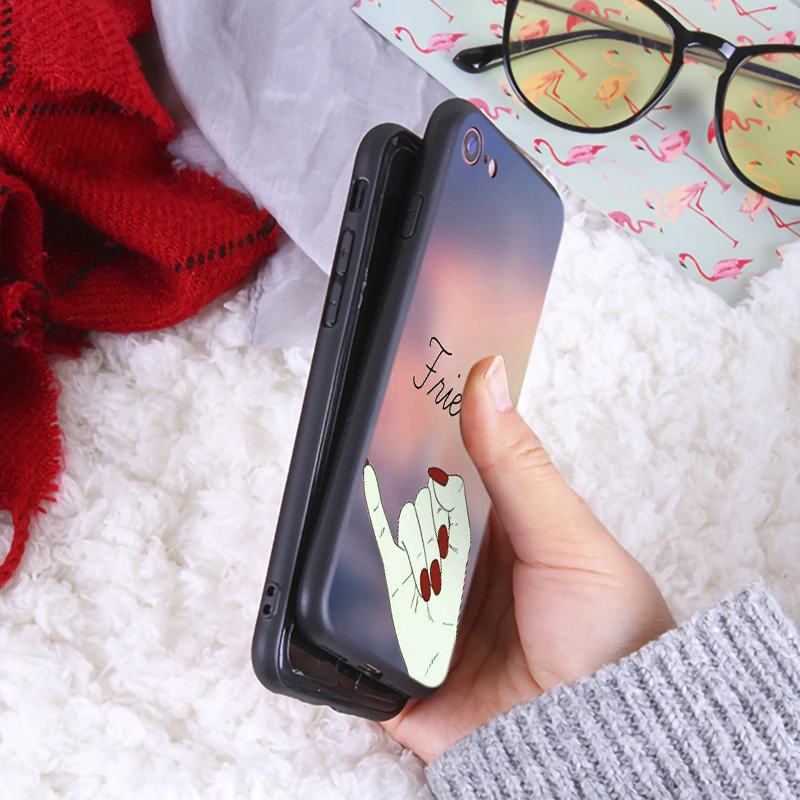 Чехол для телефона Best Friends Forever iphone7 8 Plus милый мягкий силиконовый чехол iPhone8 6 6s X XR XS
