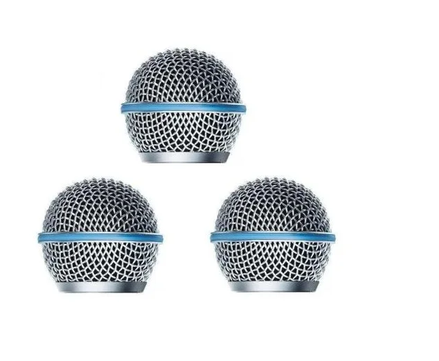Bolymic 3 шт. металлическая шаровая Головка микрофон microfoon решетка подходит Shure