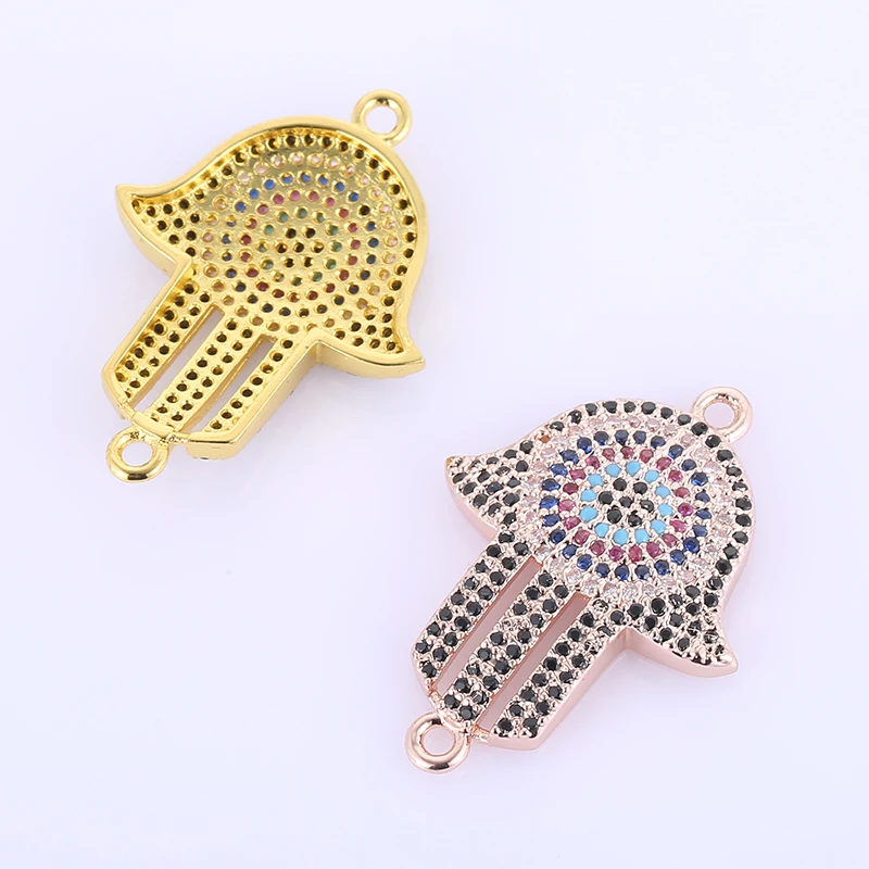 Хамса ожерелье руки золотые многоцветные циркониевые стразы ожерелья амулет