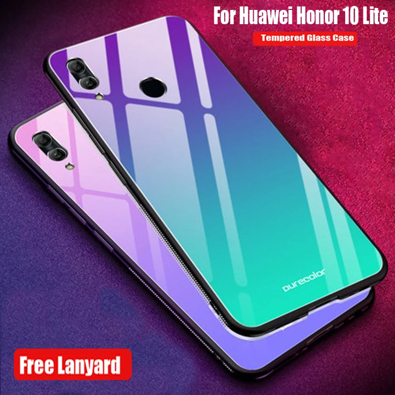 Для Huawei Honor 10 Lite чехол Чехол из закаленного стекла для телефона защитный Honor10 coque