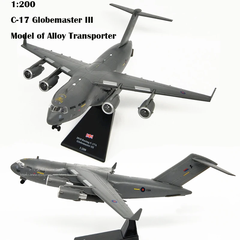 

1:200 C-17 Globemaster III Коллекционная модель британских ВВС и американских ВВС из сплава транспортера
