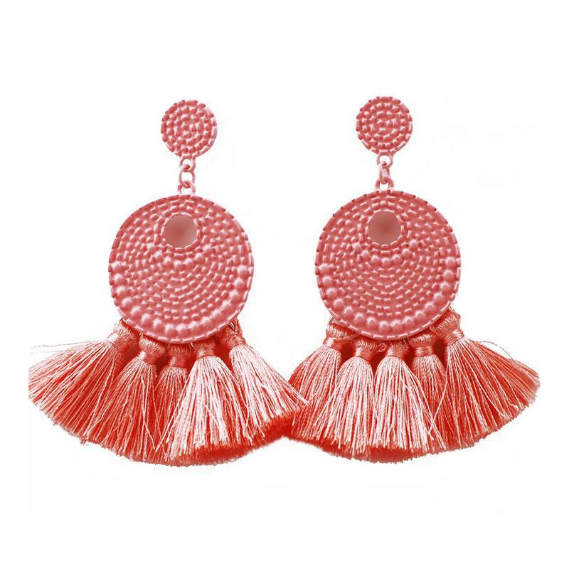 7 цветов Винтажные серьги с бахромой в виде капель индивидуальные Преувеличенные