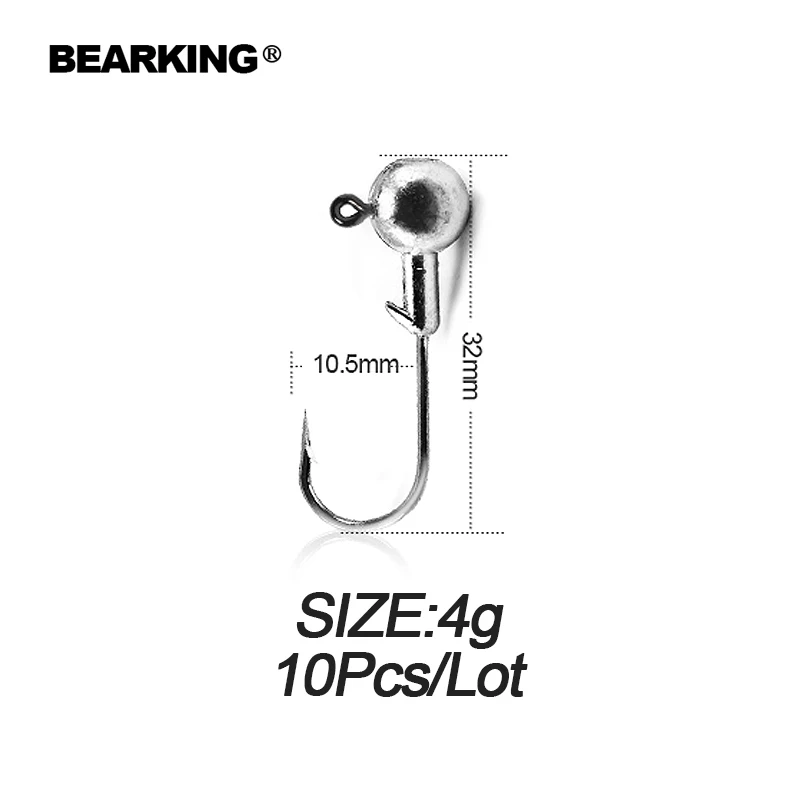 BEARKING 1 г, 2 г, 3 г, 4 г, 5 г, 6 г, 7 г, 10 г, 20 г, 22 г, кривошипный крючок, свинцовый крючок для рыбалки - Цвет: 4g