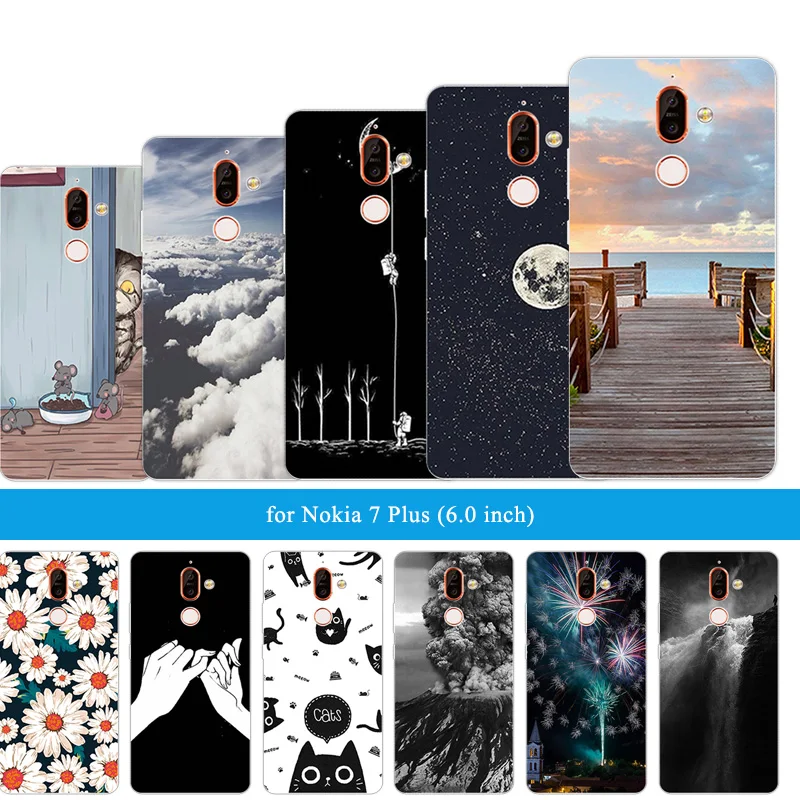 Для Nokia 7 Plus мягкий прозрачный ТПУ чехол для задней панели телефона 6 0 &quotдля Nokia7 +