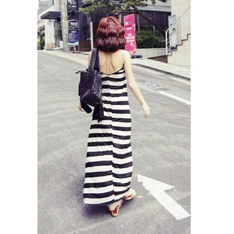 New 2019 Casual Beach Dress Boho Sleeveless Summer Elegant Backless Ladies Long Dresses Ankle Sexy Strapless Vestidos f248 | Женская