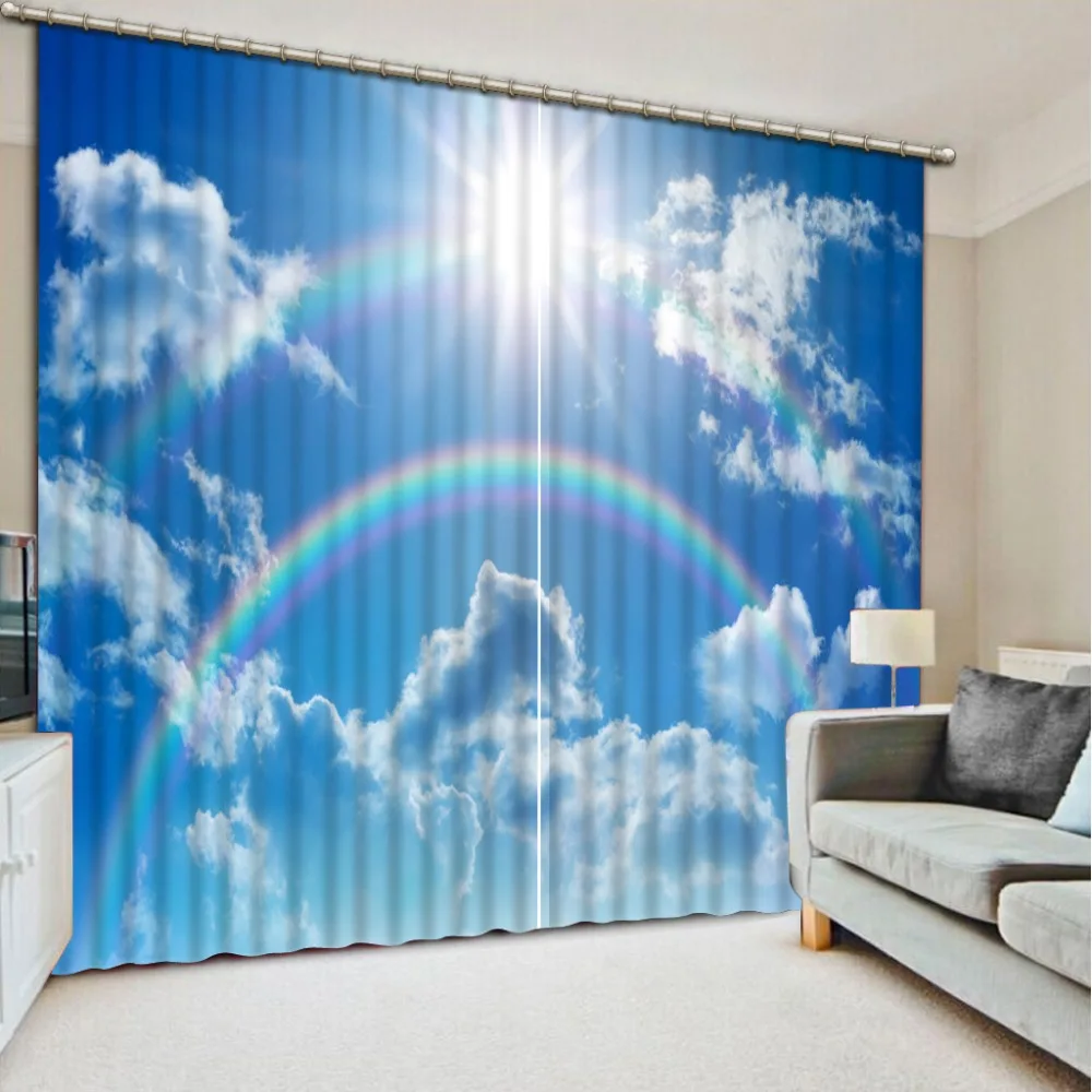 

custom 3d curtains Rainbow sky clouds curtains for living room curtains home decor curtains for bedroom rideaux pour le salon