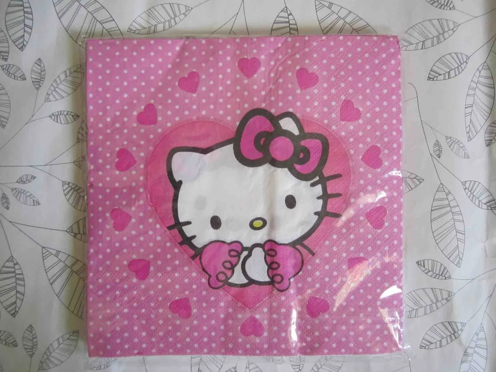 61 шт./лот набор одноразовой посуды с рисунком Hello Kitty для вечеринки и на день