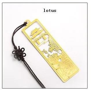 lotus 100 шт., свадебные металлические закладки, милые золотые бумажные для дня рождения, зажим для книг, студентов, возврат, подарок для гостей - Цвет: lotus