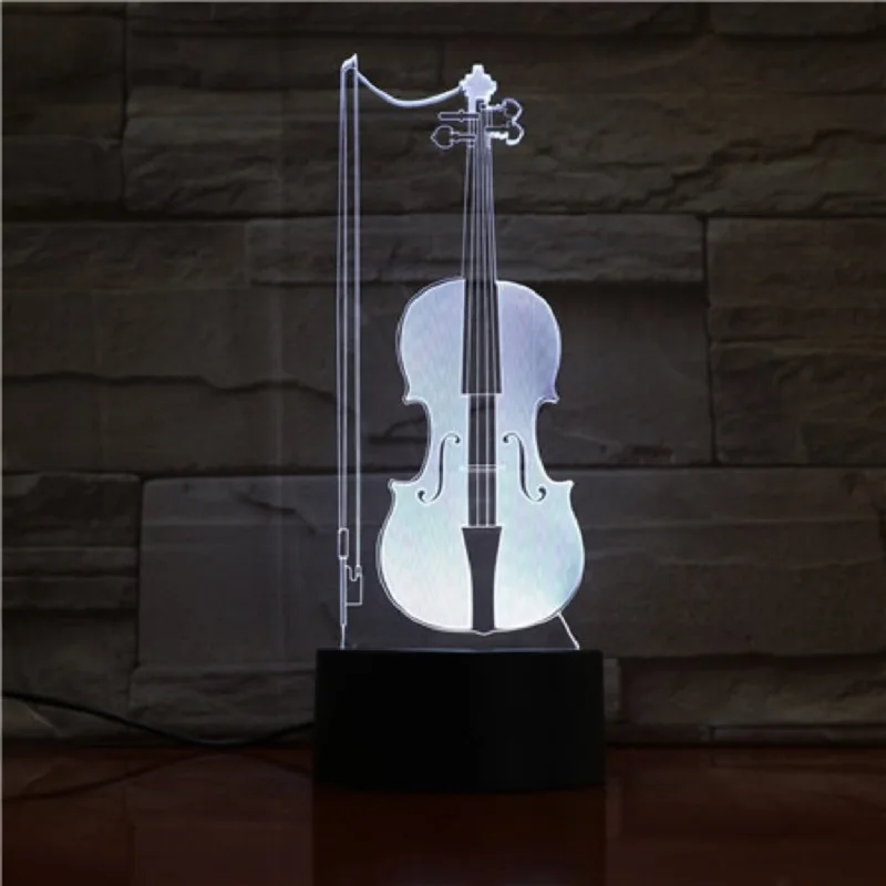 Настольный светильник для скрипки 3D лампа с дистанционным управлением сенсорный