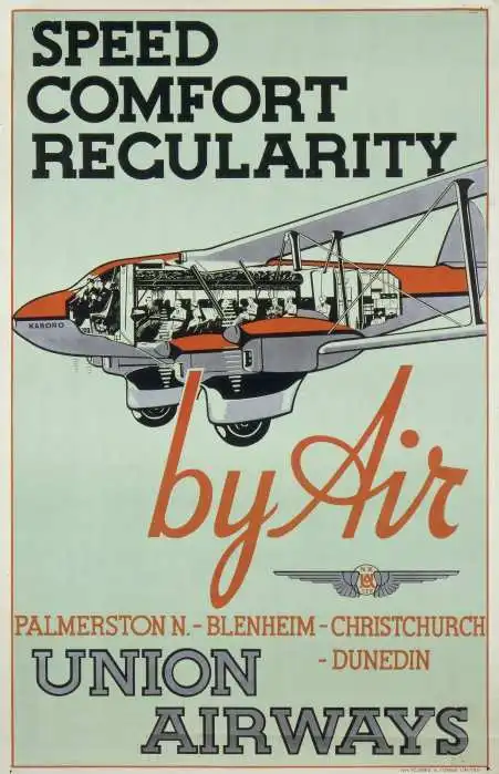 Новая Зеландия NZ Union Airways Классическая Настенная Наклейка на холсте декоративные
