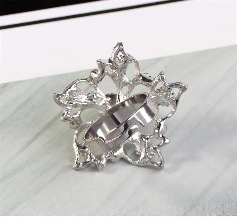 Модная дама яркий камень кольца круглый белый имитация перл ювелирные изделия