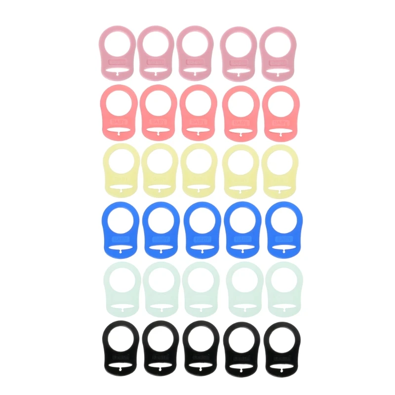

5Pcs Multi Colors Silicone Baby Dummy Pacifier Holder Clip Adapter for MAM Rings