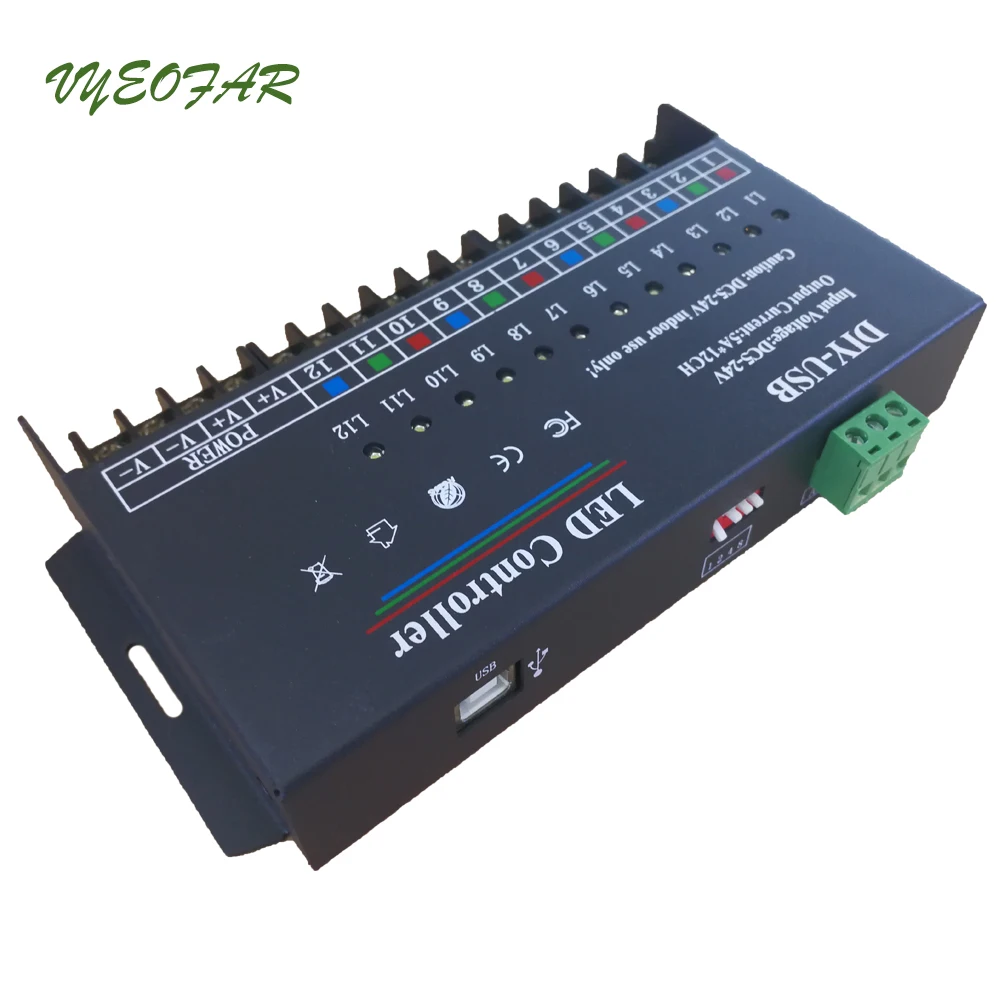 USB DIY светодиодный RGB RGBW контроллер 12 каналов программируемый контроллер 5A* 12CH; 12 каналов Светодиодный контроллер для 3528 и 5050 светодиодный полосы