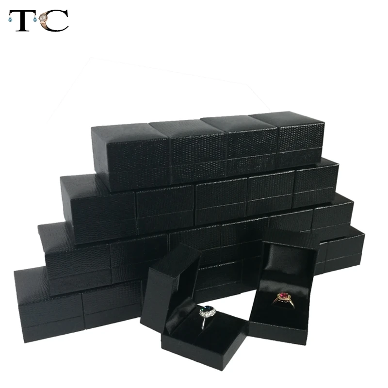 24pcs/lot Black Leatherette Ring Box High Quality Jewelyr Gift 4.5*5*3.5cm | Украшения и аксессуары