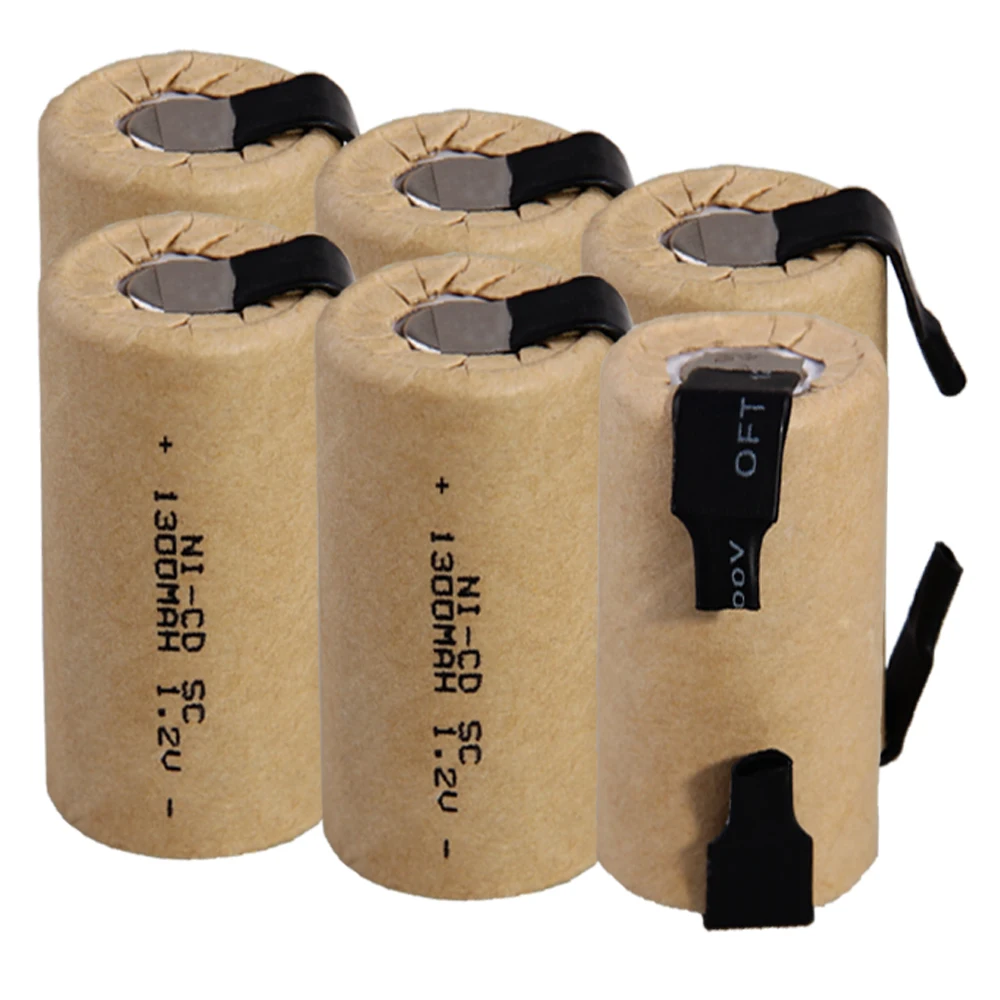 Самая низкая цена 6 шт SC батарея 1 2 v батареи перезаряжаемые 1300mAh nicd Батарея для