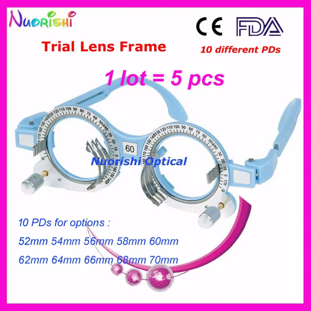 

XD03 5pcs a lot Light Blue Fixed PD Distance Optical Optometry Trial Lens Frame 10 Different Colors For Options Free Shipping