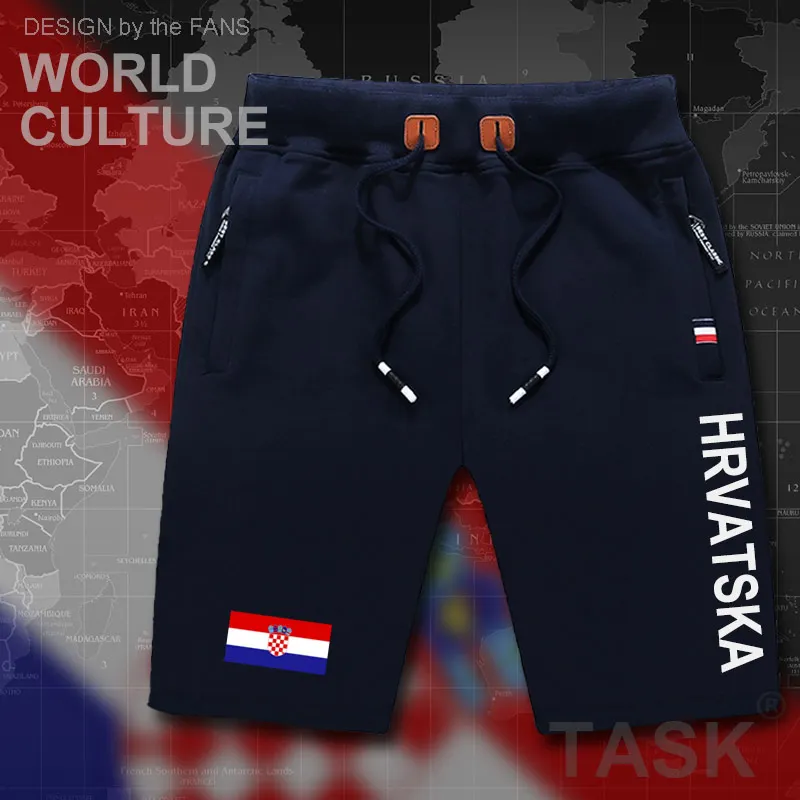 Хорватия Hrvatska мужские спортивные шорты флаг молния карман пот бодибилдинг 2017 HRV