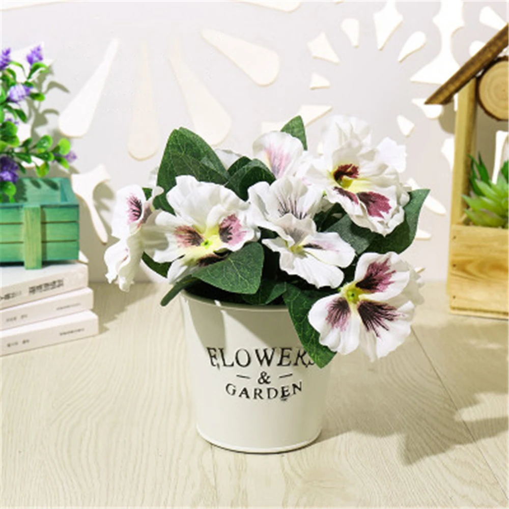 10 head Festival Home Room Wedding Simulation Pansy Flower Floral Decor Plant Bunch Artificial Silk Bouquet | Дом и сад