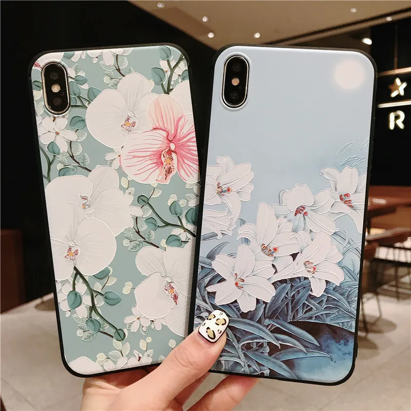 Простые Новые Креативные цветы \ Матовый ТПУ силикон для Apple iPhone 8 plus 6 6s 7 XSMAX XR XS X