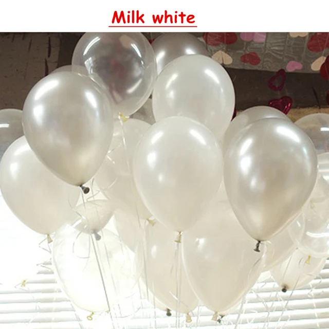 10inch Milk white 10 шт. 12 дюймов серебристые золотые шары из латекса цвета металлик жемчужные металлические шары золотого цвета Globos товары для свадьбы, дня рождения, вечеринки - Цвет: 10inch Milk white