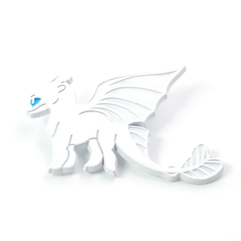 Light Fury2 BR0031 HALDER Как приручить дракона Ночная фурия Беззубик светильник Fury Беззубик Броши Булавки на лацкан рюкзак сумки одежда значок - Окраска металла: Light Fury2