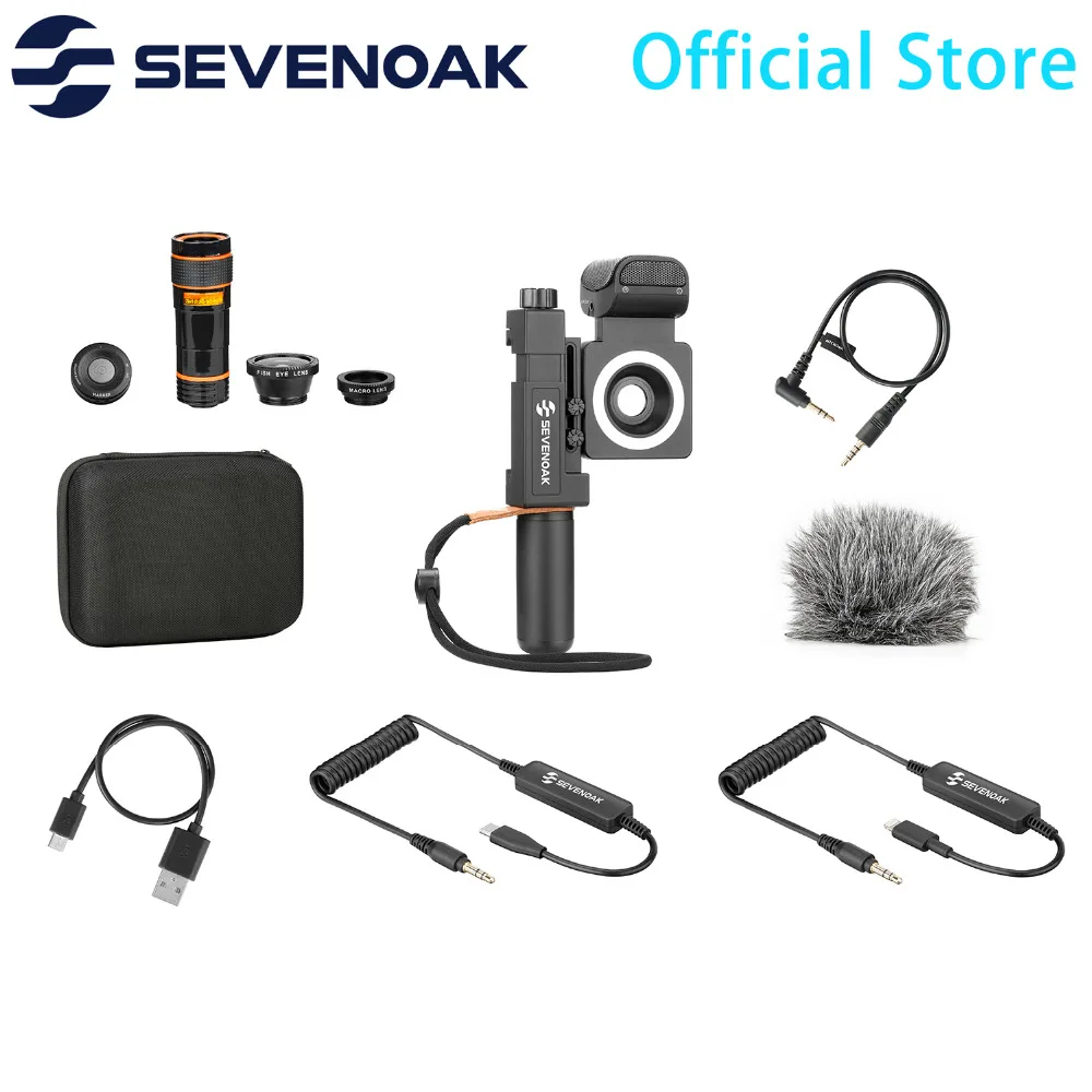 Sevenoak SmartCine + видео комплект со стерео микрофоном и 3 5 мм наушниками для IOS Android