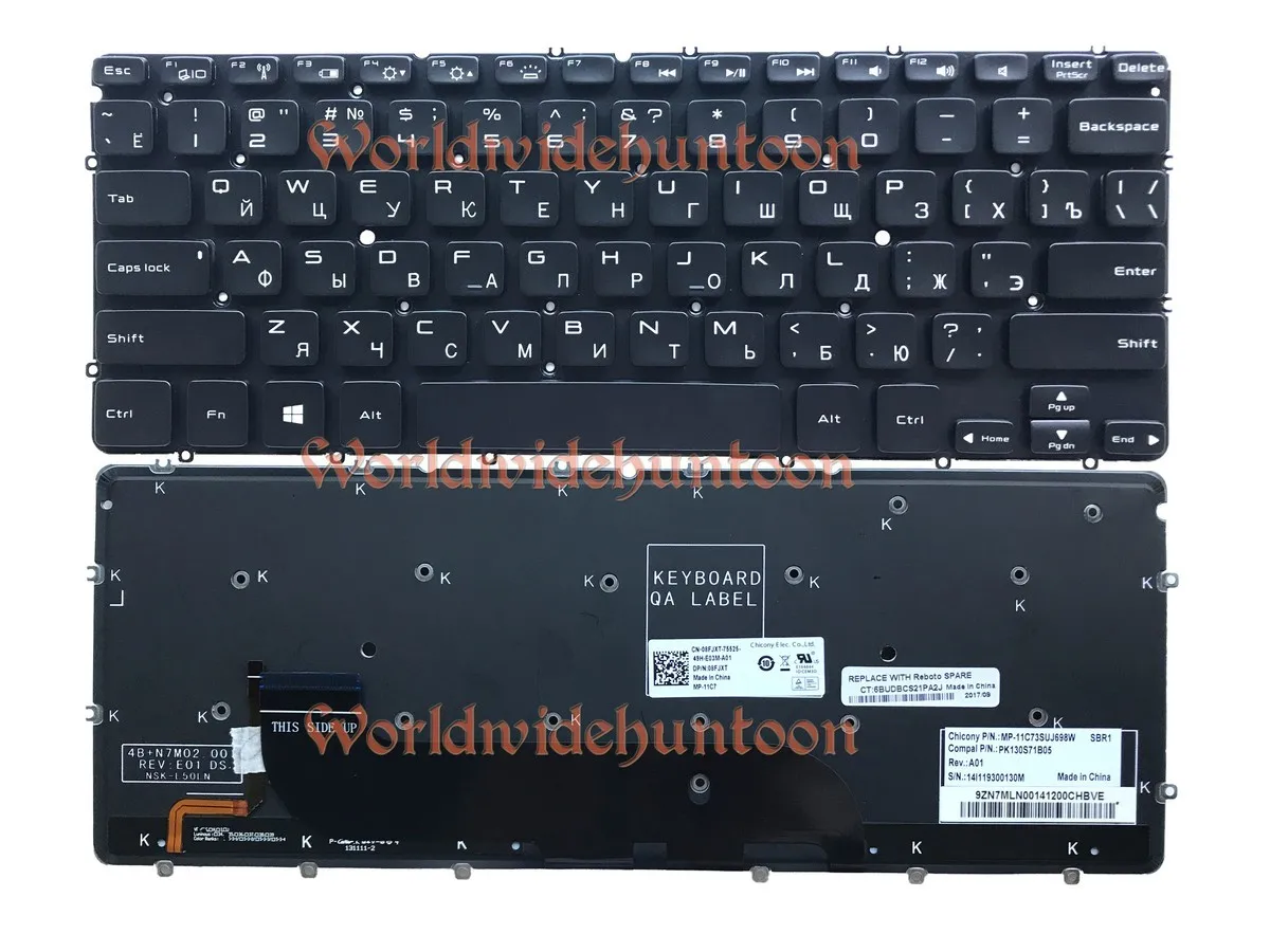 Высококачественная оригинальная русская клавиатура Reboto для Dell XPS L321X L322X