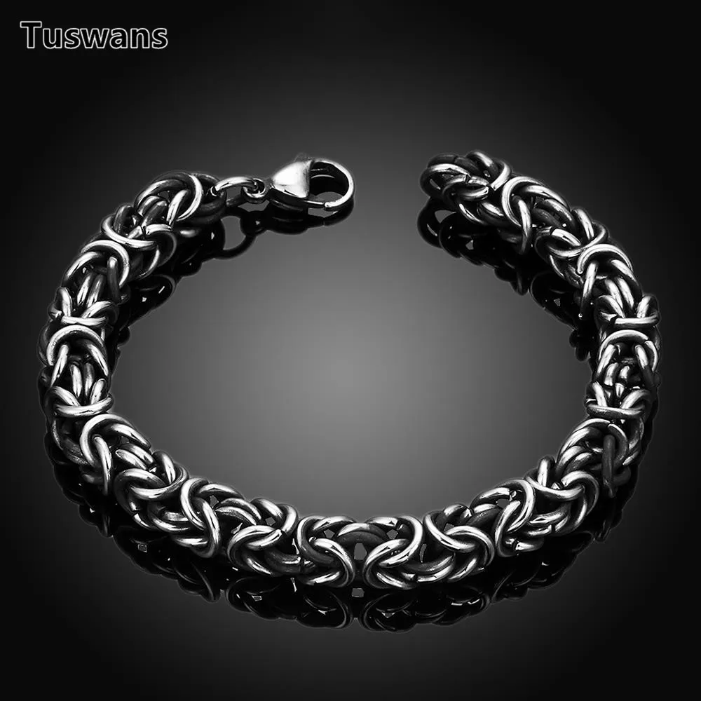 

Silver Color Twisted Men Bracelets Bangles 316L Stainless Steel Wrist Band Hand Chain Male Accessory Hip Hop Party Rock Jewelry