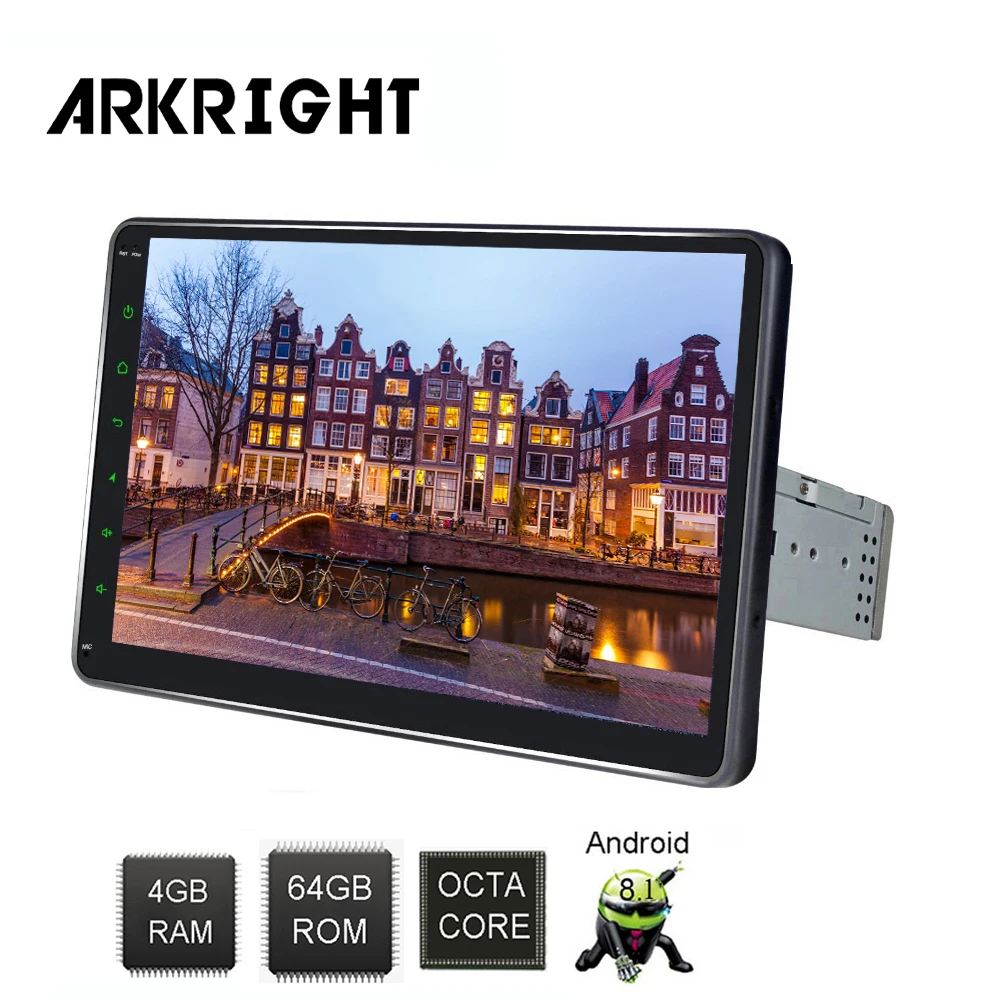 Автомобильный мультимедийный плеер 1DIN Android 10 1 4 + 64 ГБ с поддержкой