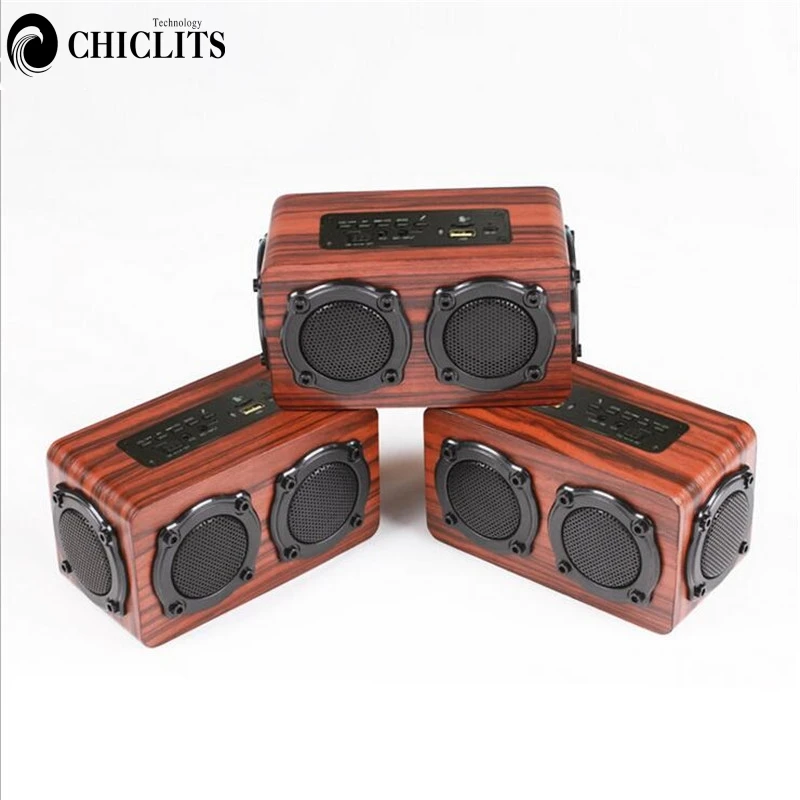 Горячий деревянный стерео Bluetooth динамик Портативный беспроводной
