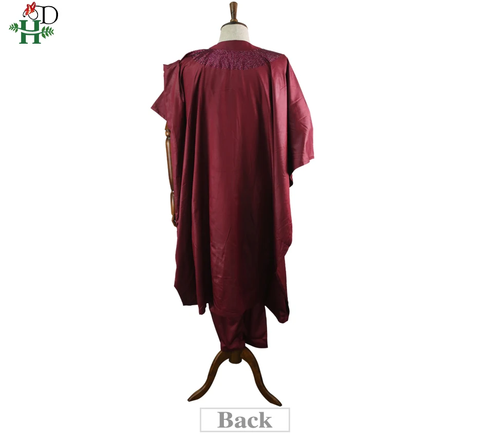 H& D африканская agbada мужская одежда костюмы халат топы брюки комплект из 3 предметов африканская традиционная Мужская Дашики одежда со стразами