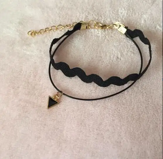 S 132 Double-layer ripple geometry of the small black triangle bracelet jewelry Gothic simple 2017 new hot | Украшения и