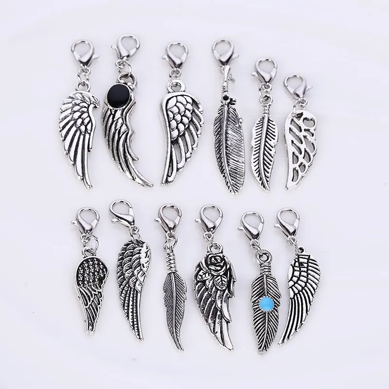 Подвески с застежкой-лобстером перьями и крыльями для самостоятельного