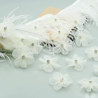4pcslot lace trim patch applique lace fabric wedding dress diy flowers bride hair veil clothes headwear decoration