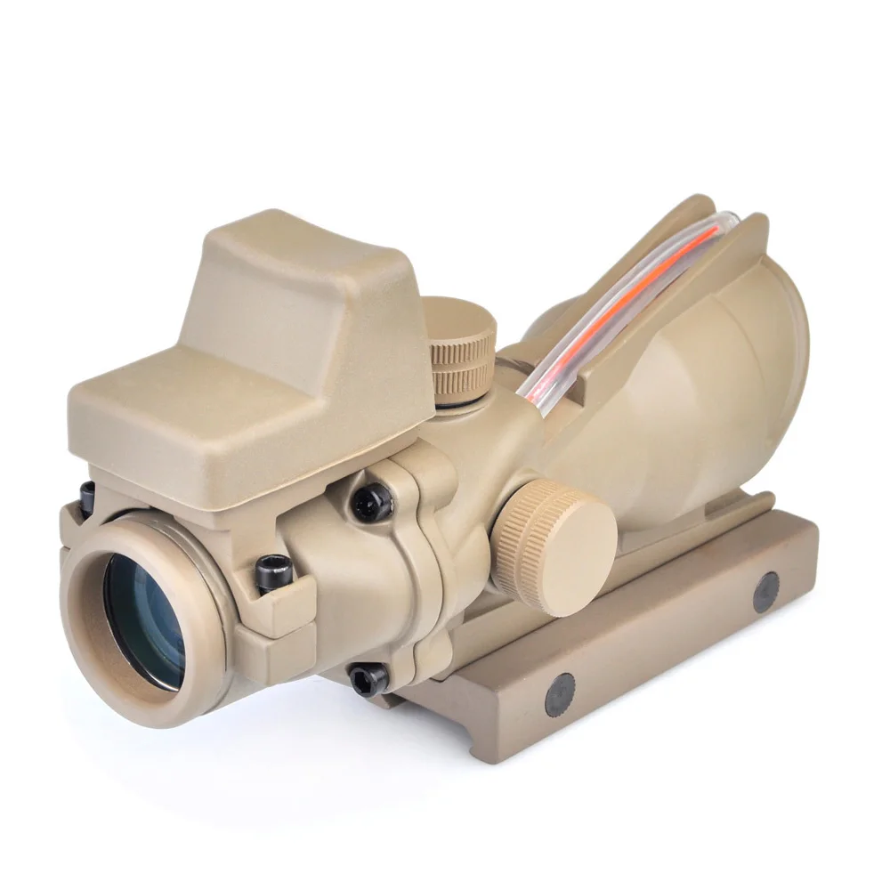 SEIGNEER тактическая оптика ACOG прицел винтовки 4x32 Настоящее волокно подсвеченный