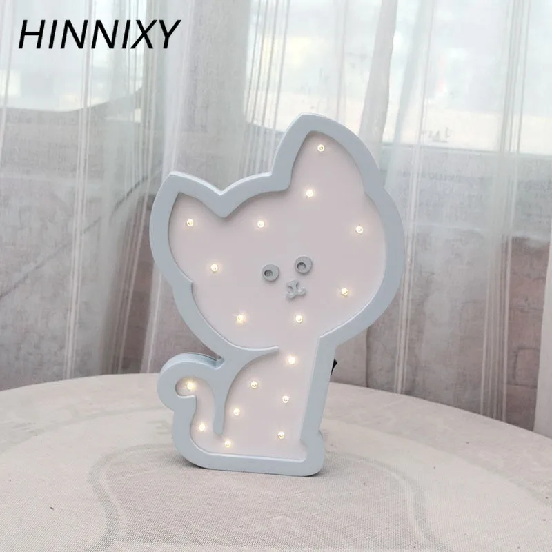 Hinnixy Милая кошачья Ночная лампа Светодиодная детская прикроватная декоративная