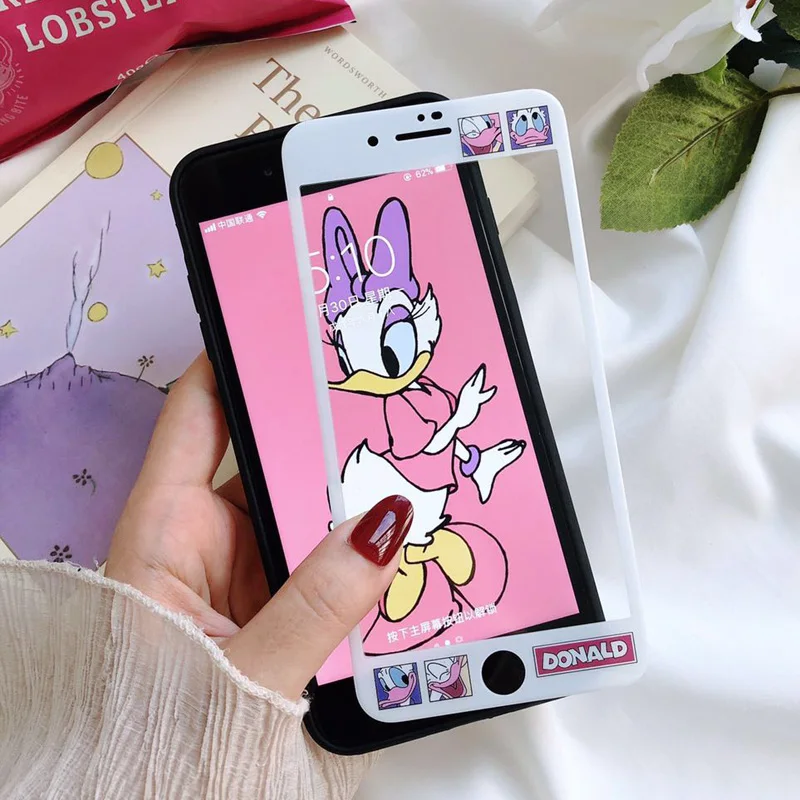 Мягкий чехол для iPhone X с милым Дональдом + пленка экрана из закаленного стекла и