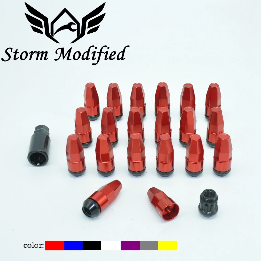 

SuTong 20Pcs Set M12X1.5 and M12X1.25 Diamond Shape 55MM Aluminum and iron Tuner Lug Nut Wheels/Rims